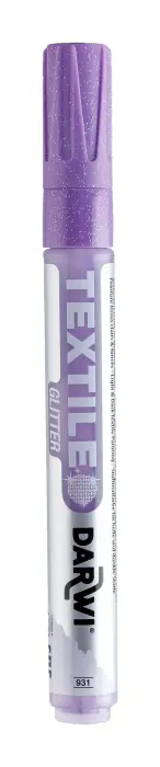 DARWI Marqueur pour Peinture Textile Pailletée Pointe Conique Fine 2mm - Lilas