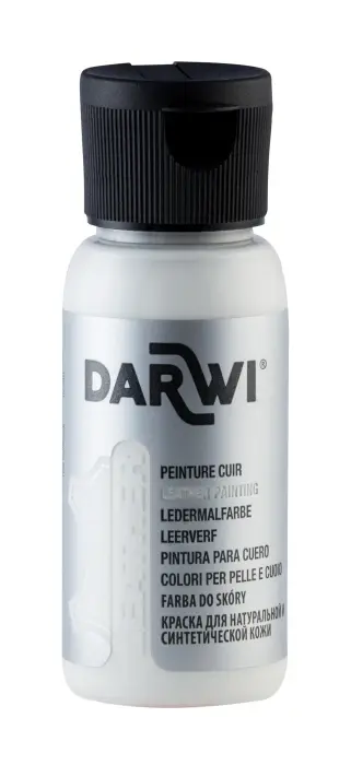 DARWI Flacon de 50 ml de Peinture sur Cuir - Blanc