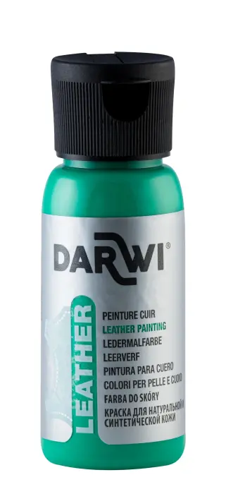 DARWI Flacon de 50 ml de Peinture sur Cuir - Vert sapin