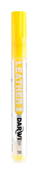 DARWI Marqueur Peinture sur Cuir Pointe Conique Fine 2mm - jaune soleil