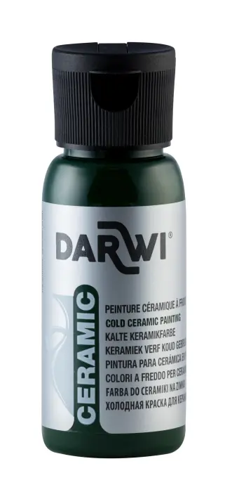 DARWI Flacon de 50 ml de Peinture sur Céramique à Froid - Vert bouteille