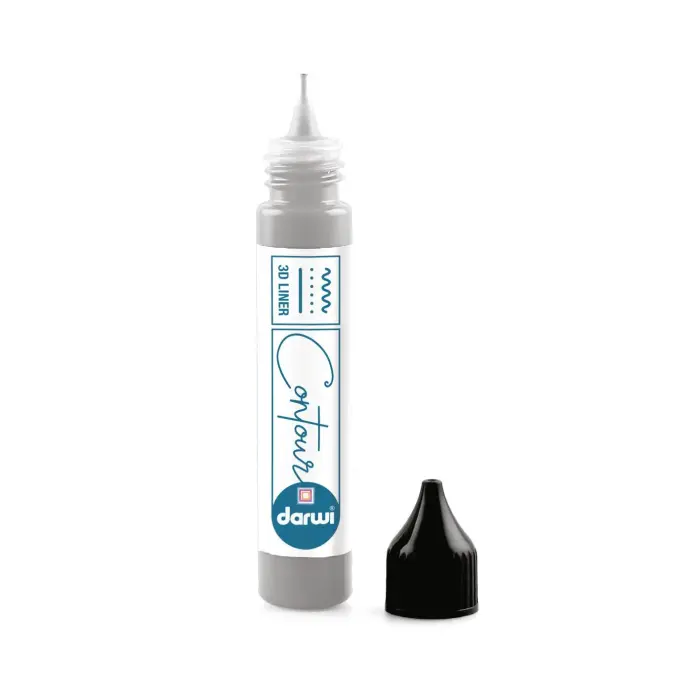 DARWI Contour 3D 30 ml Peinture sur Verre - Argent