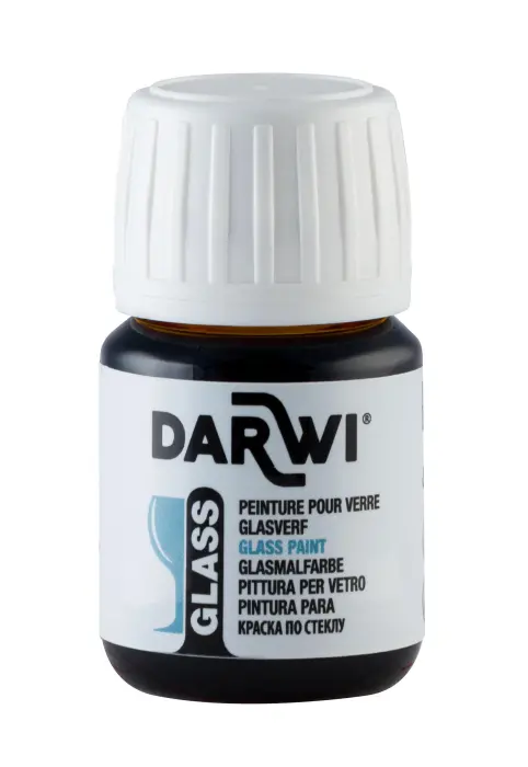 DARWI Flacon de 30 ml de Peinture sur Verre - vermillon