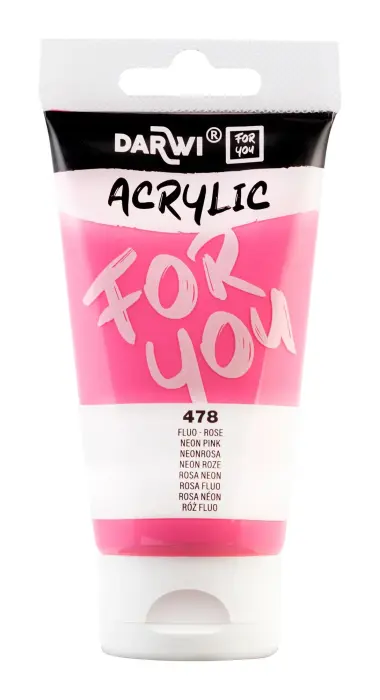 Darwi For You tube de peinture acrylique 75 ml - Rose fluo - New