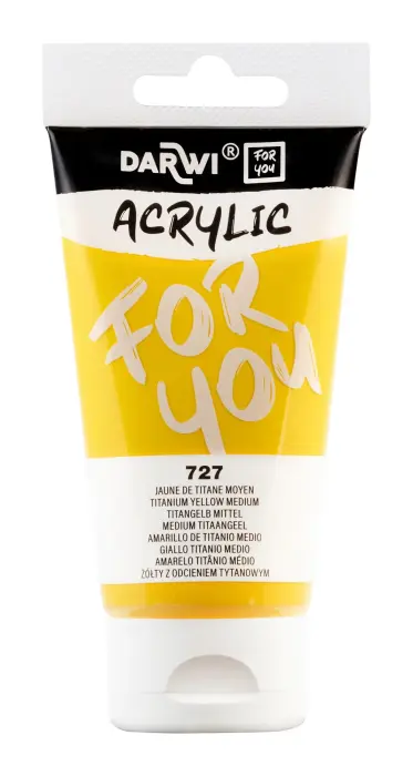 Darwi For You tube de peinture acrylique 75 ml - Jaune de titane moyen - New