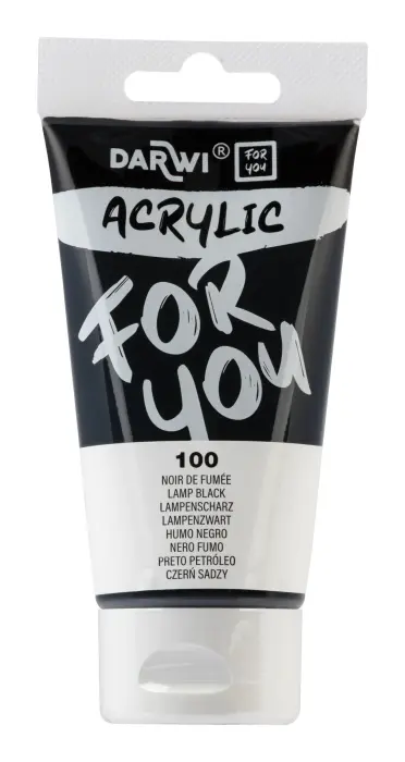 Darwi For You tube de peinture acrylique 75 ml - Noir de fumée