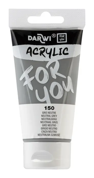 Darwi For You tube de peinture acrylique 75 ml - Gris neutre