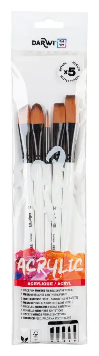 Darwi For You Set de 5 pinceaux moyens 3 - Blanc - New