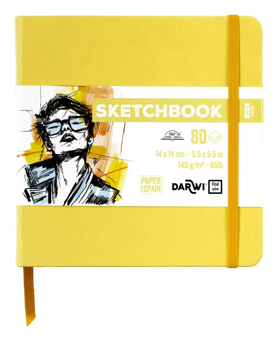 DFY Sketchbook 14x14 80F 140g - Jaune pâle - New