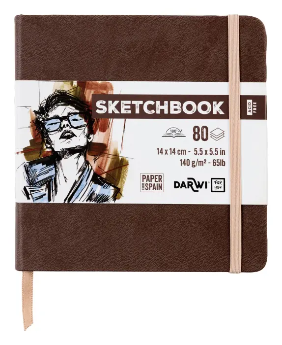 DFY Sketchbook 14x14 80F 140g - Brun - New