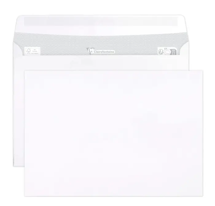 Boite de 250 Enveloppes CLAIRALFA Blanches C5-162x229mm - Auto-Adhésives - 90g/m2 - Blanc 40