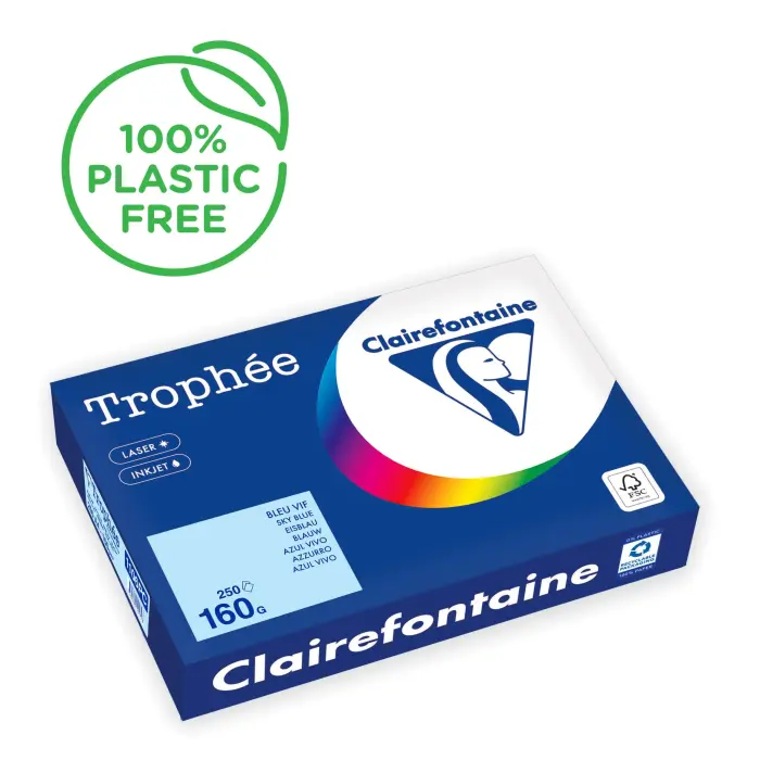 TROPHEE PASTEL A4 160G RAM 250F - Bleu Vif