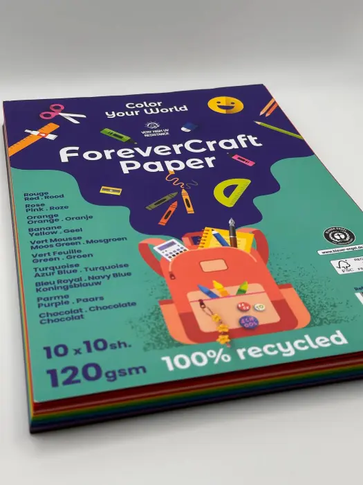 FOREVERCRAFT A4 120G COULEURS ASSORTIES 10x10F C.12