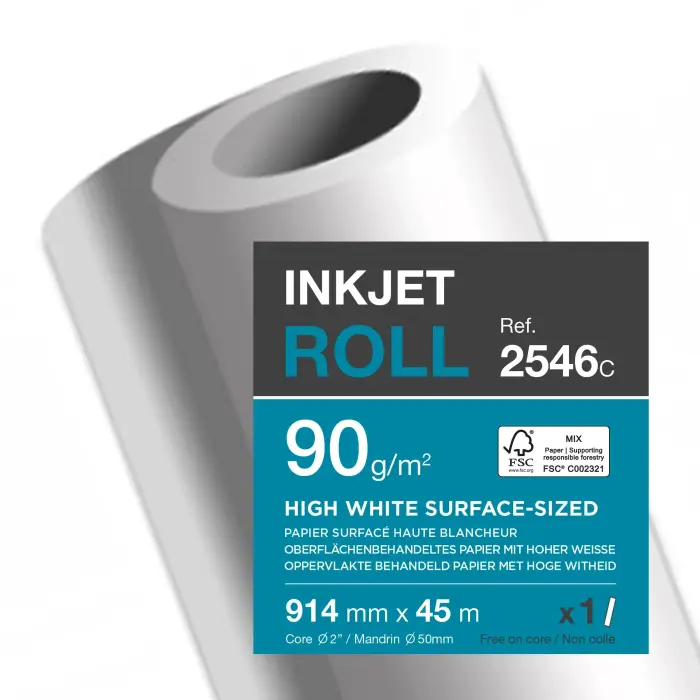 BBX CLAIRJET 1300 90G LZ 914mm x 45m - Bright