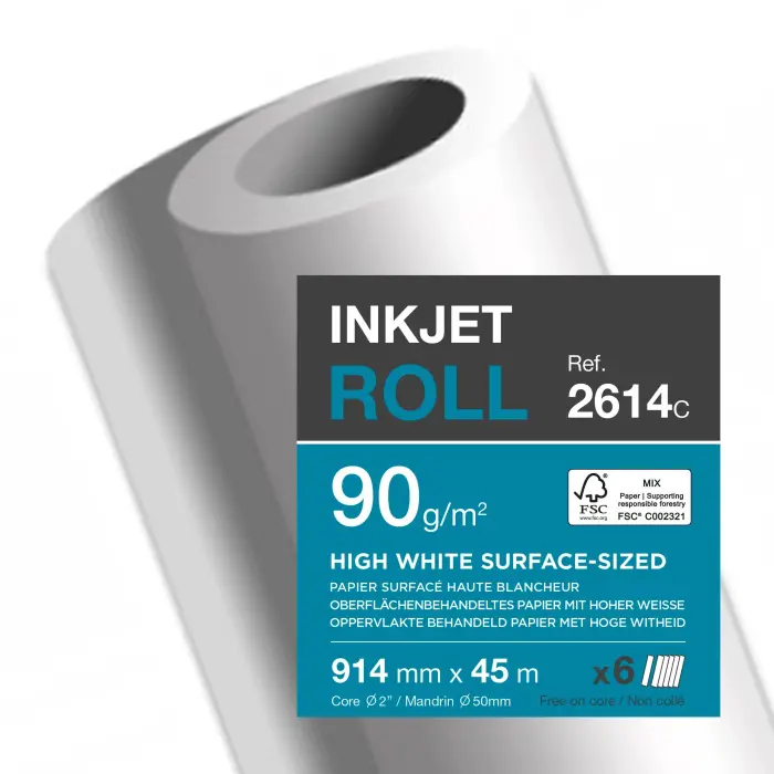 BBX CLAIRJET 1300 90G LZ 914mm x 45m - Bright