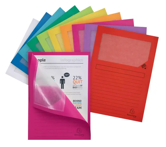 Paquet de 25 chemises à fenêtre Forever 130g/m2 - 22x31cm - Couleurs assorties