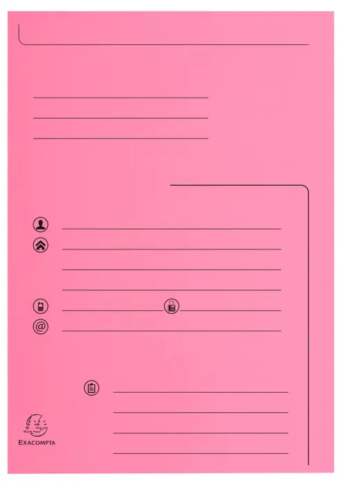 Paquet de 25 chemises 2 rabats SUPER 210 Contact - 24x32cm - Rose
