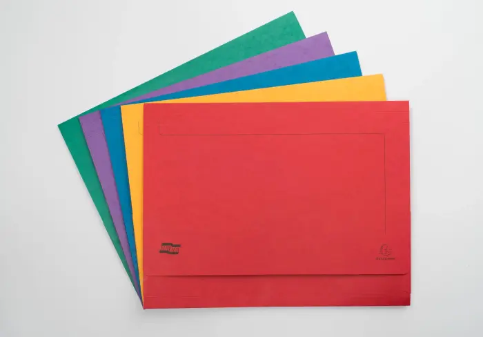 Chemises poche en carte lustrée 225g/m2- A3 - Couleurs assorties