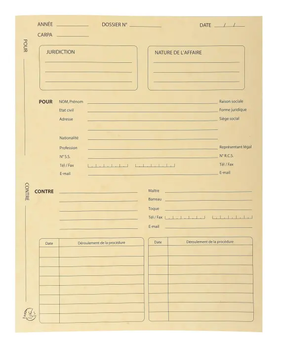 Paquet de 25 dossiers de procédure carte lustrée 25x32cm - Ivoire