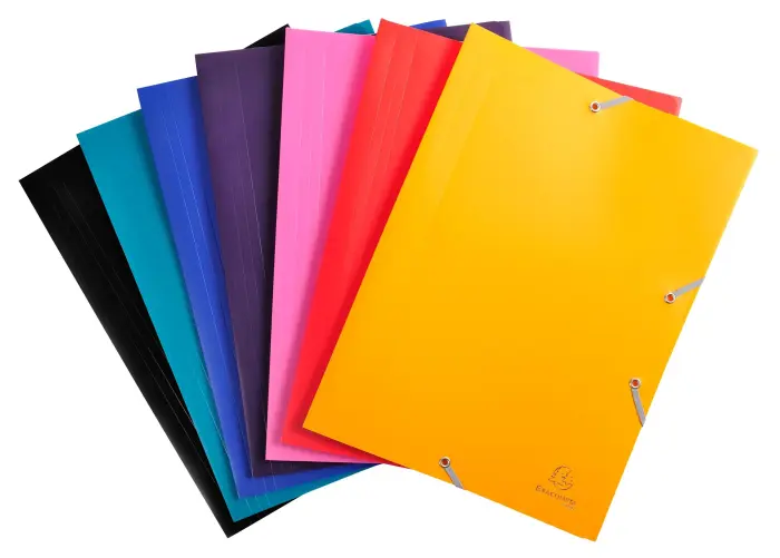 Chemise à élastiques 3 rabats polypropylène 4/10e Opaque Eco - A4 - Couleurs assorties