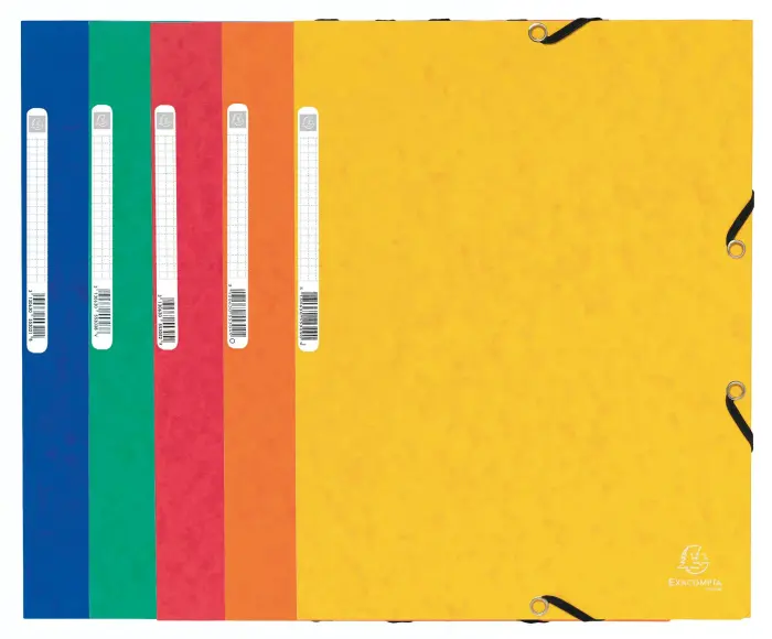 Chemise à élastiques 3 rabats carte lustrée 355g/m2 - Couleurs assorties
