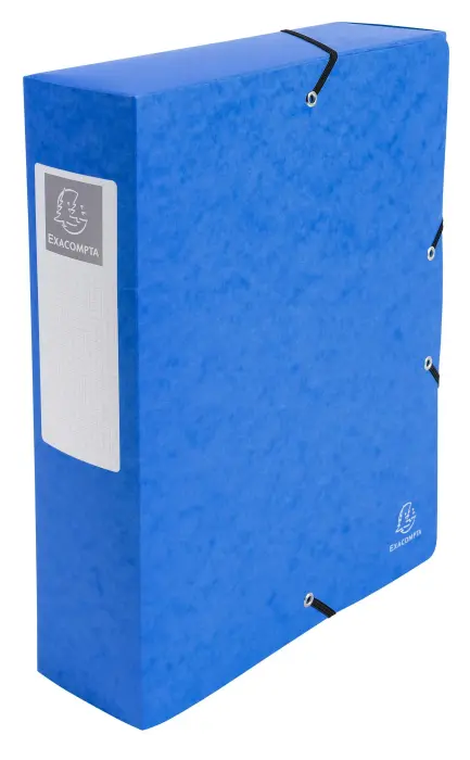 Boite de classement Exabox Dos 80mm Carte lustrée - A4 - Bleu