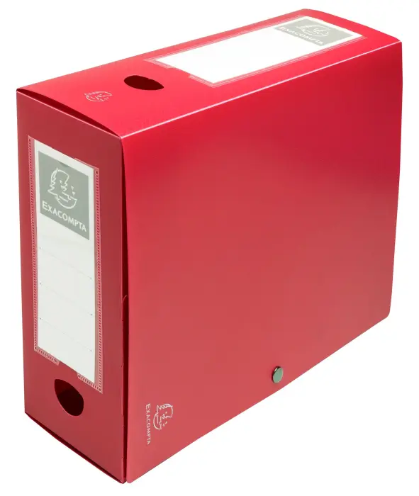 Boite de classement à pression Dos 100mm polypropylène 7/10e Opaque - A4 - Rouge