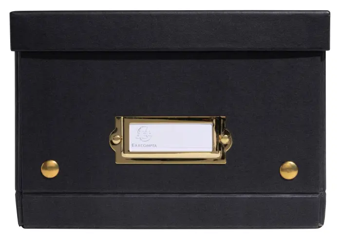 Boîte de rangement à plat carton 20x26x15cm Néo Déco - Noir