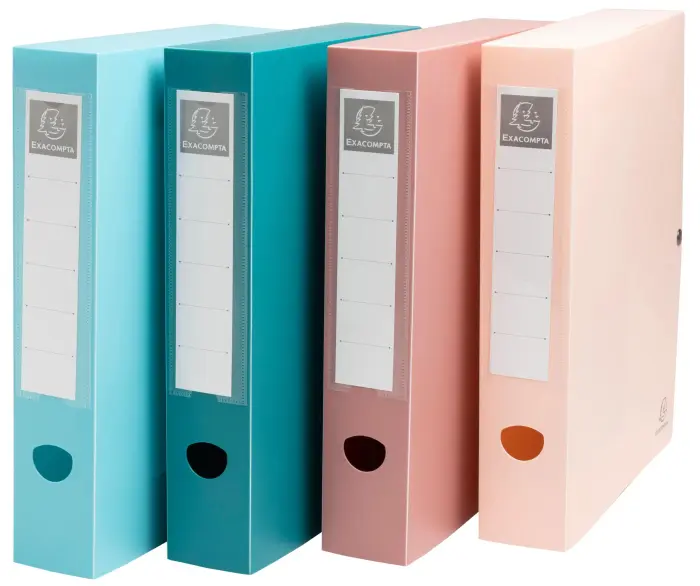 Boîte de classement à pression dos 60mm PP recyclé Skandi - Couleurs assorties