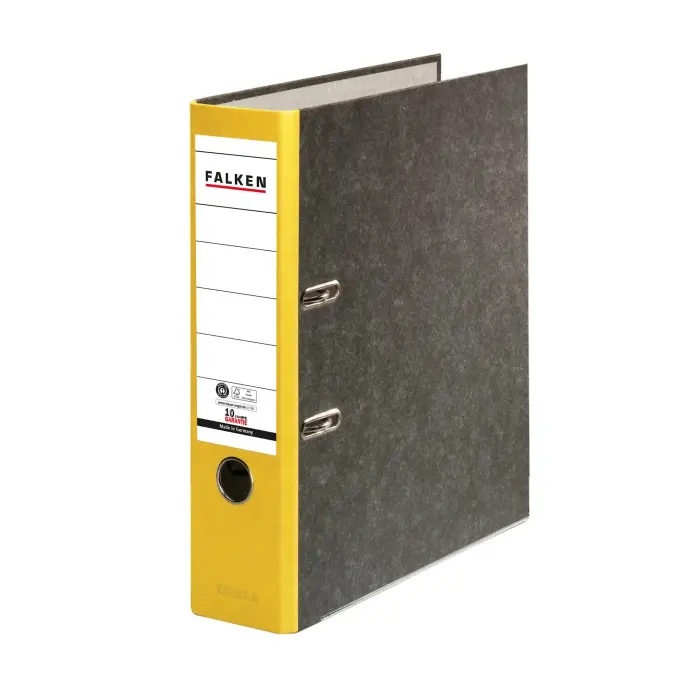 Classeur à levier Papier marbré A4 RECYCLING - Gris-dos jaune