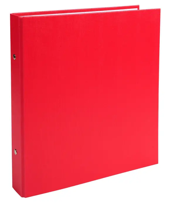 Classeur rembordé polypropylène format ecolier 2 anneaux 25mm - 230x215mm - Rouge