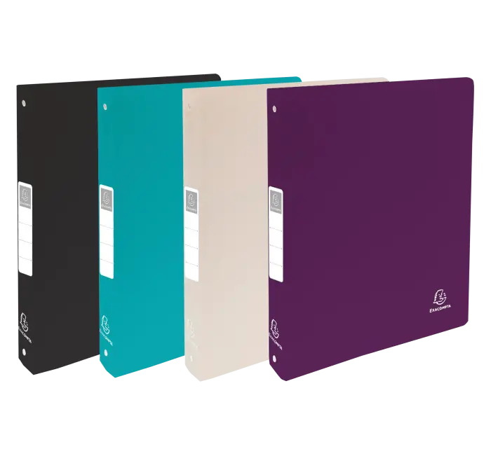 Classeur 4 anneaux 30mm PP Recyclé Titane - Couleurs assorties - New