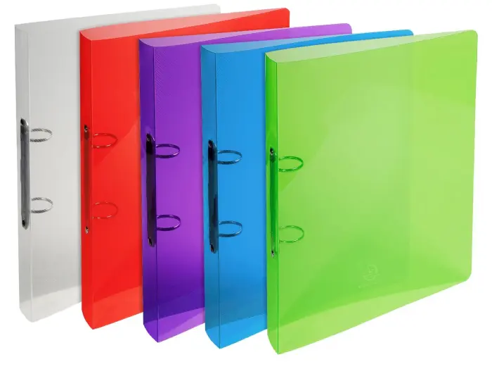 Classeur 2 anneaux 30 mm polypropylène Crystal - A4 maxi - Couleurs assorties