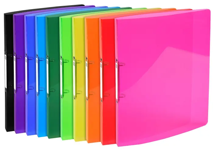 Classeur 2 anneaux 15mm IDERAMA PP polypropylène 5/10e - A4 - Couleurs assorties
