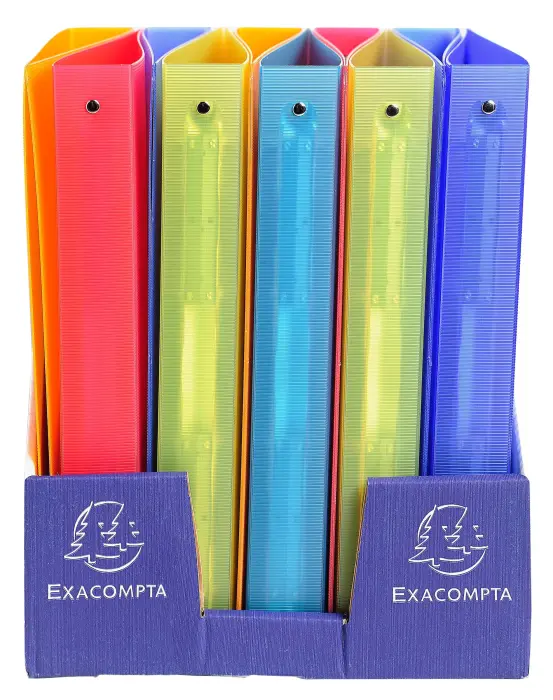 Classeur 4 anneaux 30mm polypropylène 12/10e Linicolor - A4 maxi - Couleurs assorties