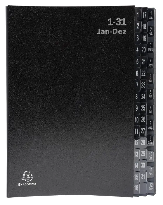 Trieur rigide Economique Ordonator 32 compartiments alphanumériques - 24x34cm - Noir
