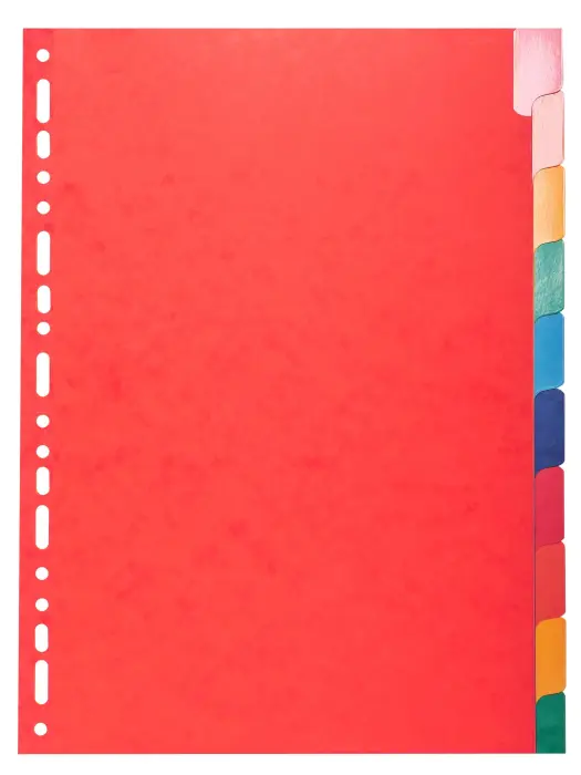 Intercalaires Carte lustrée 225g avec onglets renforcés - 10 positions - A4