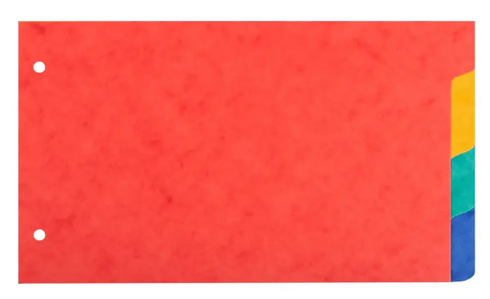 Intercalaires pour fiches bristol en carte lustrée 225g/m2 4 positions - 125x200mm - Couleurs assorties