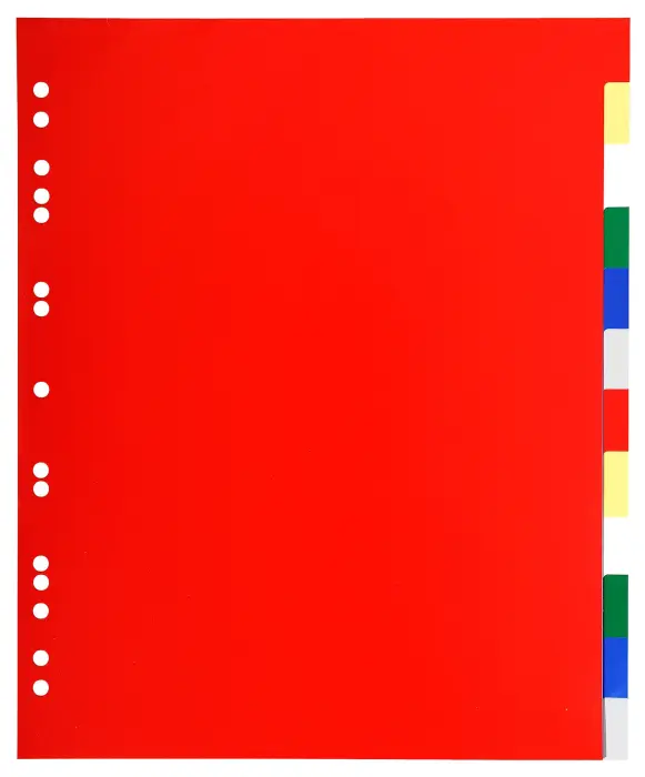 Intercalaires polypropylène souple 12 positions - A4 maxi - Couleurs assorties