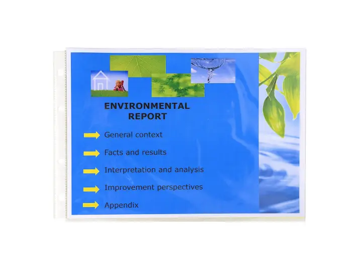 Sachet de 20 pochettes perforées horizontales Exactive - polypropylène lisse 5,5/100e - Cristal