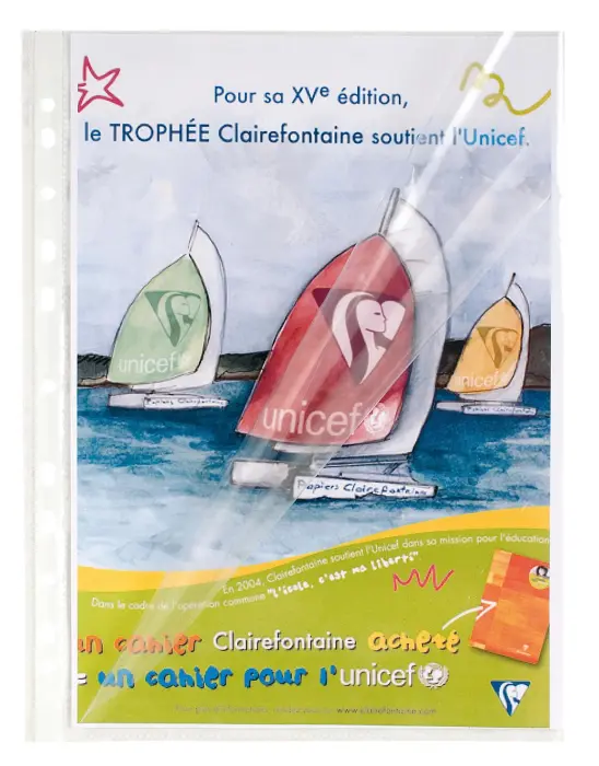 Sachet de 10 pochettes perforées ouverture haut et côté - polypropylène lisse 6/100e - A4 - Cristal