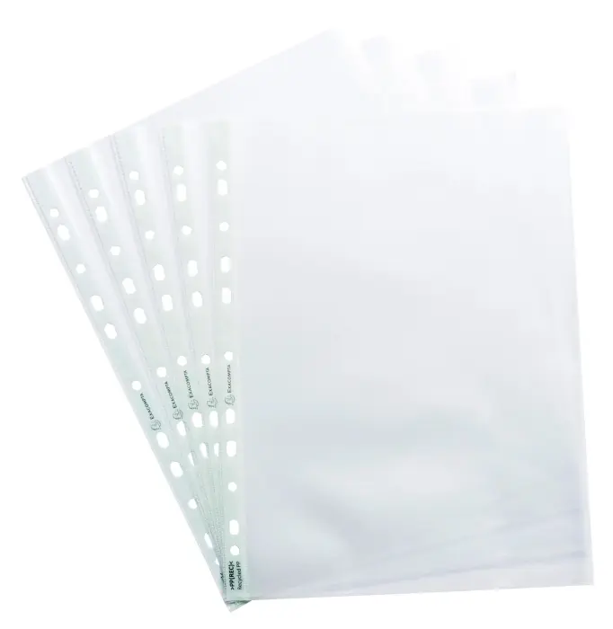Sachet de 50 pochettes perforées PP recyclé Forever 9/100e - A4 - Translucide