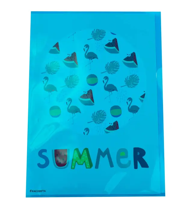 Sachet de 100 pochettes coin polypropylène lisse Premium - A4 - Couleurs assorties