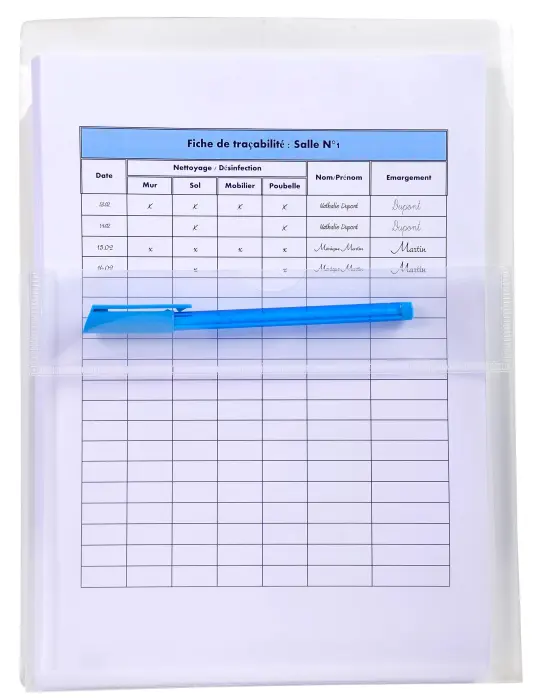 Sachet de 2 pochettes adhésives à soufflet - PP Haute Qualité 20/100e - A4 - Cristal