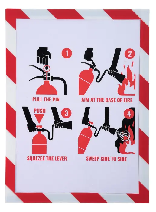 Pochette d'affichage magnétique de sécurité A4 - Blanc/rouge