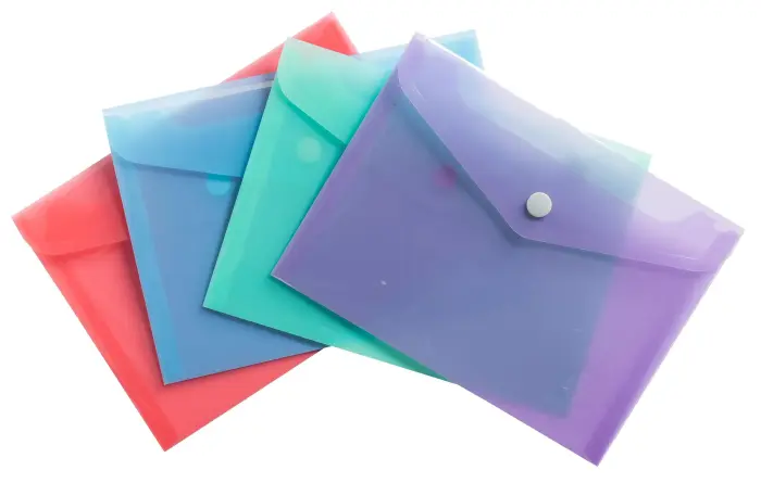 Pochette pression Chromaline Pastel en Polypropylène - B7 - Couleurs assorties