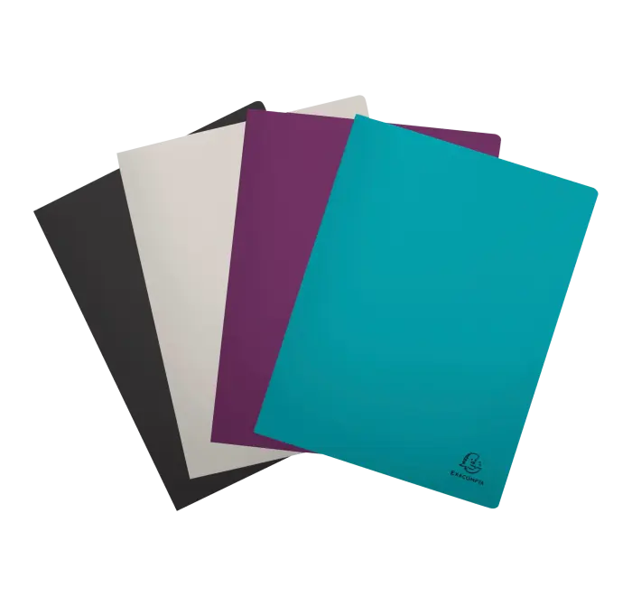 Protège-documents semi-rigide en PP recyclé 60 vues Titane - Couleurs assorties - New