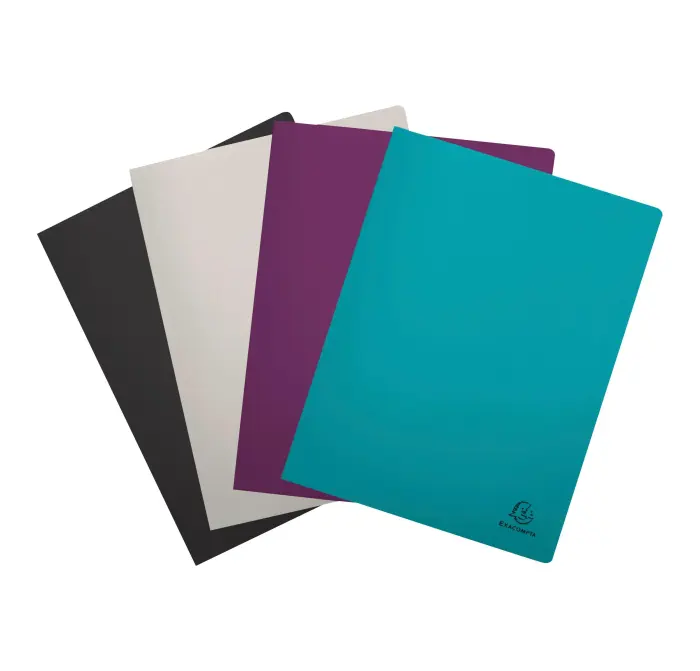 Protège-documents semi-rigide en PP recyclé 120 vues Titane - Couleurs assorties - New