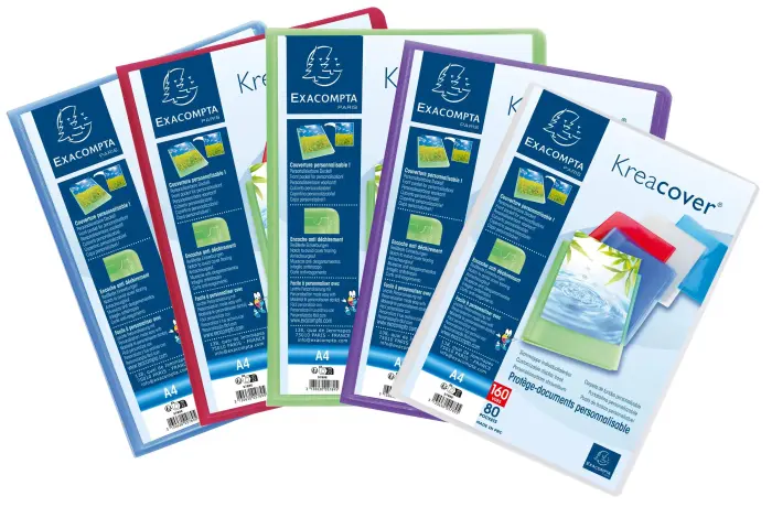 Protège-documents en polypropylène semi-rigide KreaCover® Chromaline 160 vues - A4 - Couleurs assorties