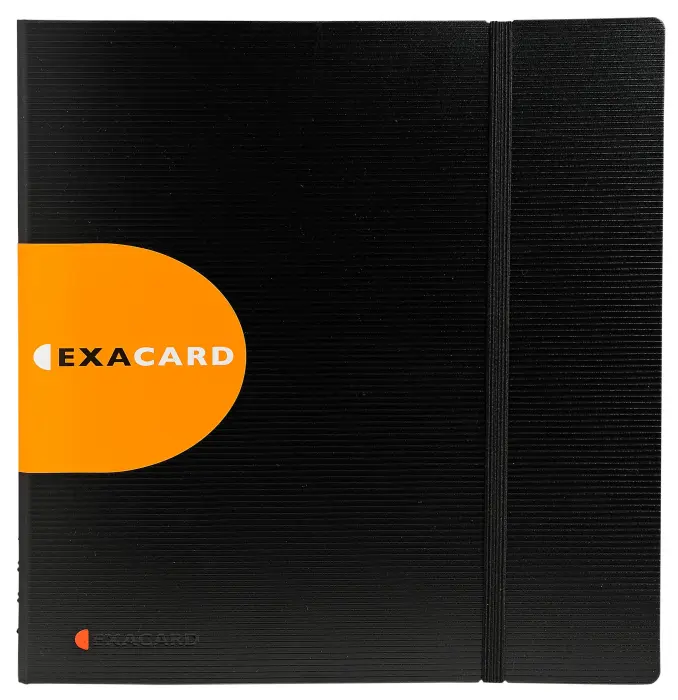 Porte cartes de visite Exacard à pochettes détachables 320 cartes Exactive® - 26,5x25cm - Noir